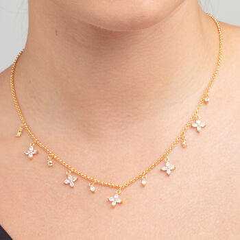 Kinmokusei 18 K Gold Plated Floral Necklace, 2 of 5