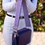 Purple Dogtooth Bag Strap | Extra Long Crossbody Replacement Bag Strap, thumbnail 2 of 3
