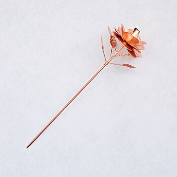Recycled Metal Copper Rose Garden Stake, 7 of 7