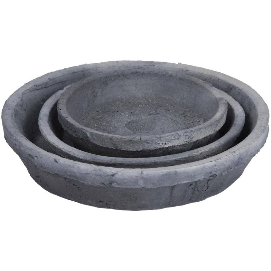 grey terracotta pots and saucers by idyll home