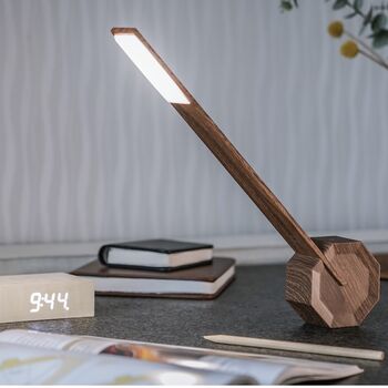 Octagon One Desk Lamp Walnut, 4 of 5