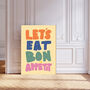 Let's Eat Bon Appetit Pastal Kitchen Art Print, thumbnail 1 of 3