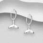 Sterling Silver Whale Tail Hoop Earrings, thumbnail 1 of 2