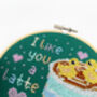 I Like You A Latte Cross Stitch Kit, thumbnail 7 of 7