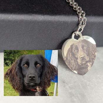 Personalised Photo Engraved Heart Necklace, 4 of 12