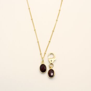 Garnet Matching Owner Necklace And Pet Collar Charm Set, 2 of 7