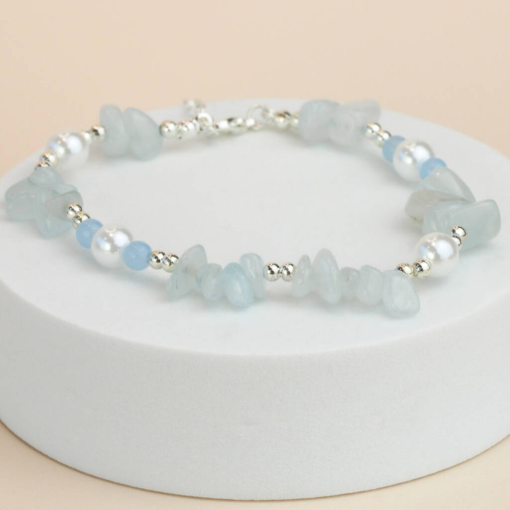 Silver And Light Blue Crystal Bracelet, 1 of 4