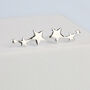Sterling Silver Triple Star Curve Stud Earrings, thumbnail 1 of 5