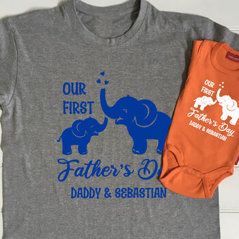 Personalised Our First Father's Day Elephant Set, 2 of 8