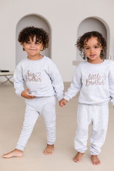 Embroidered Big/Little Sibling Sweatshirts With Heart Design Sister And Brother Available, 4 of 12