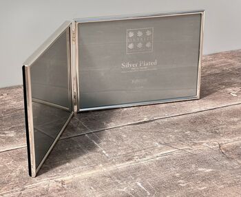 Sixtrees Slim Silver Plated Border Double Photo Frame, Five X Seven, 4 of 4