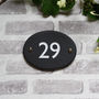 Oval Slate House Number. Classic Font, thumbnail 1 of 2