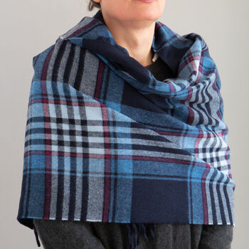 Merino Wool Check And Plain Extra Wide 70cm Scarves, 4 of 12