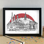 Zürich Skyline Travel Art Print Unframed, thumbnail 2 of 6