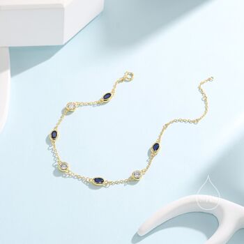 Sapphire Blue And Clear Cz Bracelet, 4 of 11