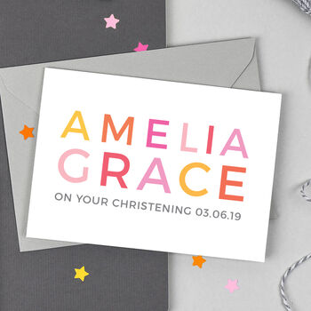 Personalised Girls Christening Card, 2 of 3