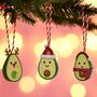 Christmas Avocado Hanging Decoration Set Of Three, thumbnail 1 of 2