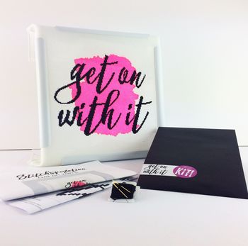 'Get On With It' Modern Cross Stitch Kit, 4 of 4