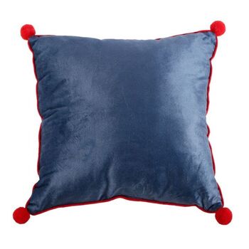 Gnome Print Cushion With Pom Poms 35cm Square, 4 of 4