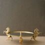 Round Brass Tray With Three Horse Base Mirrored Surface, thumbnail 6 of 6