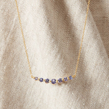 Purple Tanzanite Bar Chain Necklace, 5 of 9