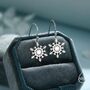 Sterling Silver Snowflake Drop Hook Earrings, thumbnail 5 of 11