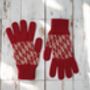 Men's Geometric Lambswool Gloves In Cardinal Red, thumbnail 1 of 2