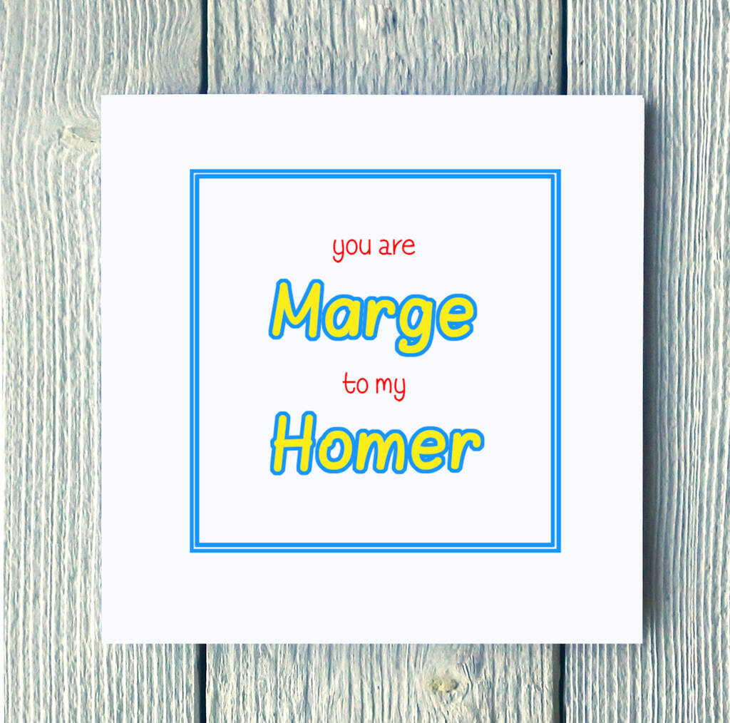 Personalised Marge And Homer Greetings Card, 1 of 2