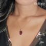 Sterling Silver Red Garnet Grapefruit Necklace, thumbnail 1 of 4