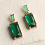 Emerald Block Baguette Earrings, thumbnail 1 of 7