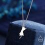 Sterling Silver Playful Cat Pendant Necklace, thumbnail 1 of 12