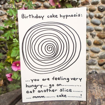 Joke Birthday 'Cake Hypnosis!' Card, 3 of 3