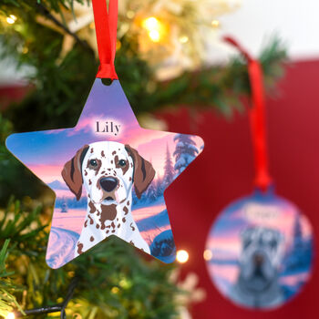 Personalised Dog Christmas Winter Wonderland Decoration, 9 of 12