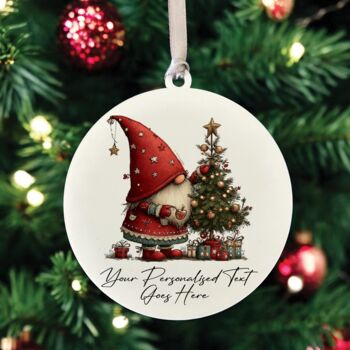 Personalised Christmas Gonk Gnome Hanging Bauble Decoration, 6 of 11
