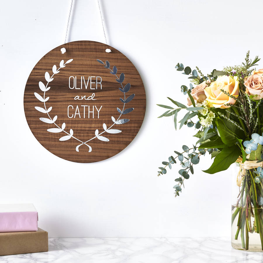 personalised botanical wooden wall art by sophia victoria joy