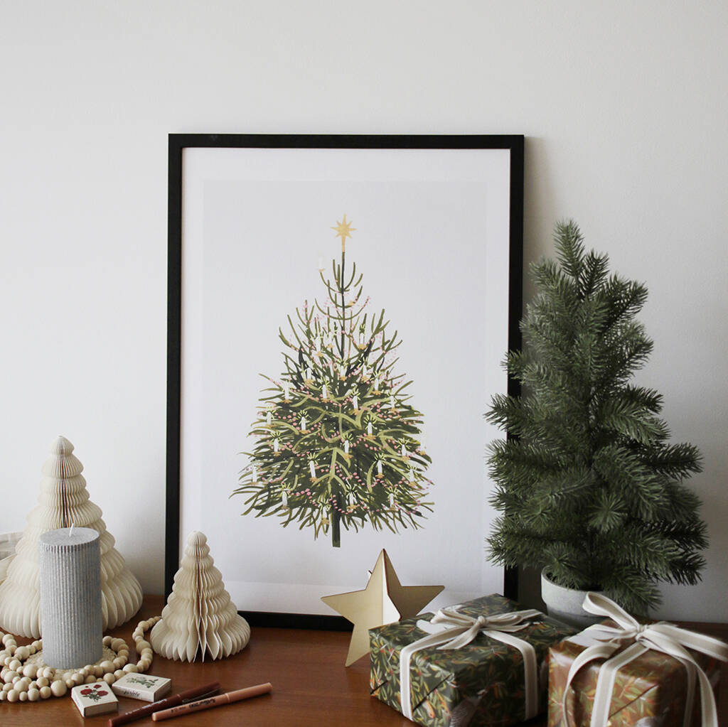 Christmas Tree Wall Art Print Large Format By Annie Dornan-Smith Design