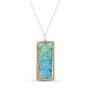 Emerald Turquoise Lagoon Large Drop Silver Pendant, thumbnail 1 of 5