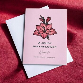 August Birth Flower Gladioli Card, 2 of 2