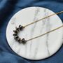 Black Round Disc Pearl Pendant Necklace, thumbnail 6 of 7