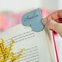 Personalised Leather Heart Page Corner Bookmark, thumbnail 1 of 12