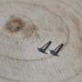 Tiny Leaf Studs In Sterling Silver, thumbnail 4 of 4