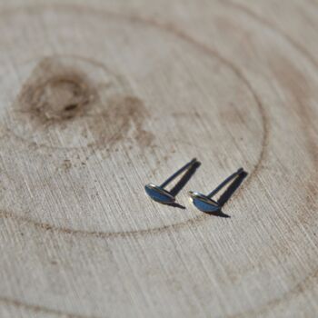 Tiny Leaf Studs In Sterling Silver, 4 of 4