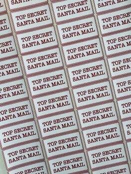 Top Secret Santa Mail Christmas Sticker Sheet, 2 of 2