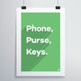 Phone, Purse, Keys Print, thumbnail 10 of 12