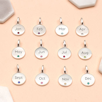 Personalised Sterling Silver Birthstone Charms, 2 of 8