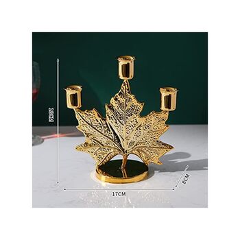 Maple Leaf Three Arms Metal Candle Holder Stand, 6 of 6