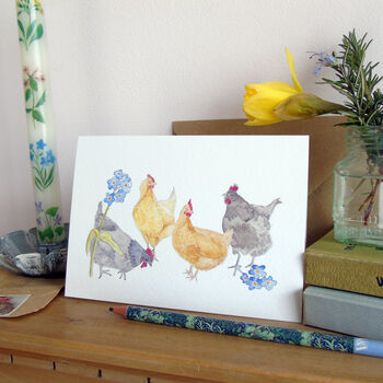 Chickens And Forget Me Nots Easter Card, 2 of 5