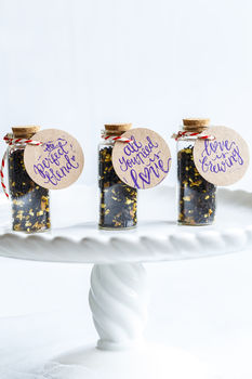 Cute Wedding Favour Tea In Glass Bottle With Cork, 4 of 12