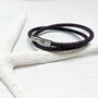 Classic Leather Double Wrap Bracelet For Him, thumbnail 3 of 12