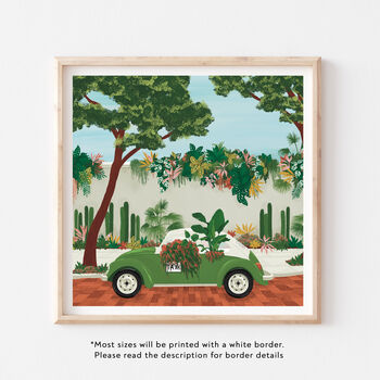 Mexico City Taxi Filled With Plants Art Print, 2 of 3